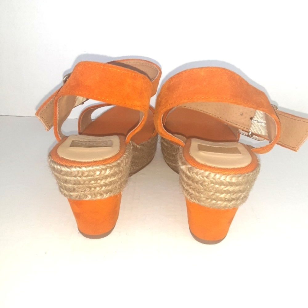 EUC KANNA Orange Suede Espadrille Wedge - Picture 3 of 9